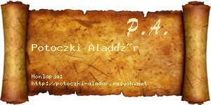 Potoczki Aladár névjegykártya